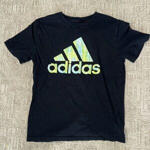 Kids Black Adidas Blue and Green Tie Dye Logo Youth Medium 10-12